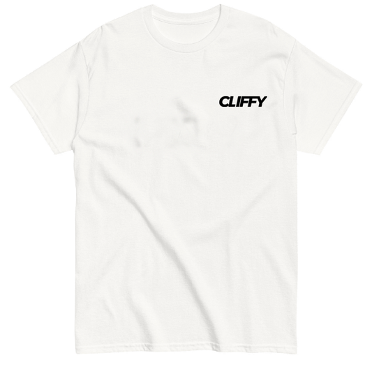 Cliffy BOLD Pocket Print White Tee